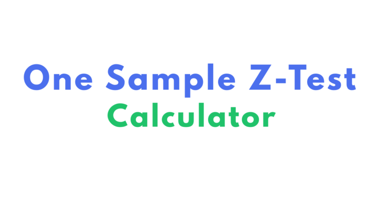 one sample z test calculator