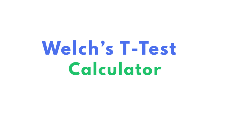 welch's t test calculator